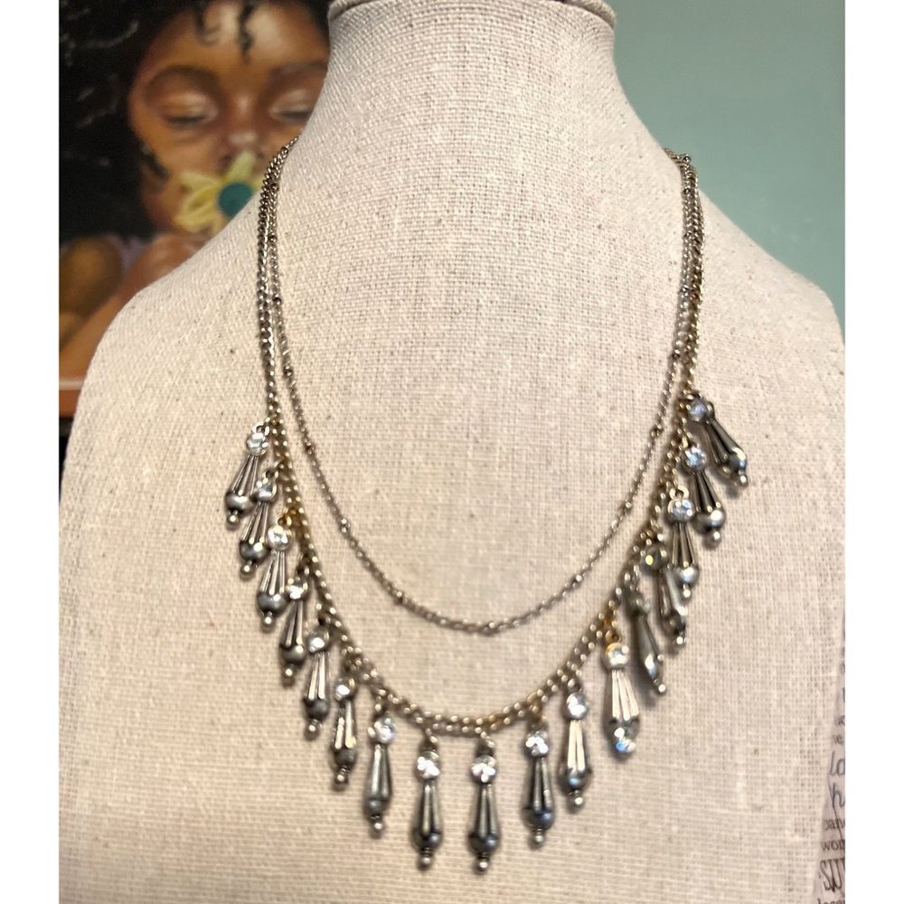 Silvertone Dangle Necklace — 18